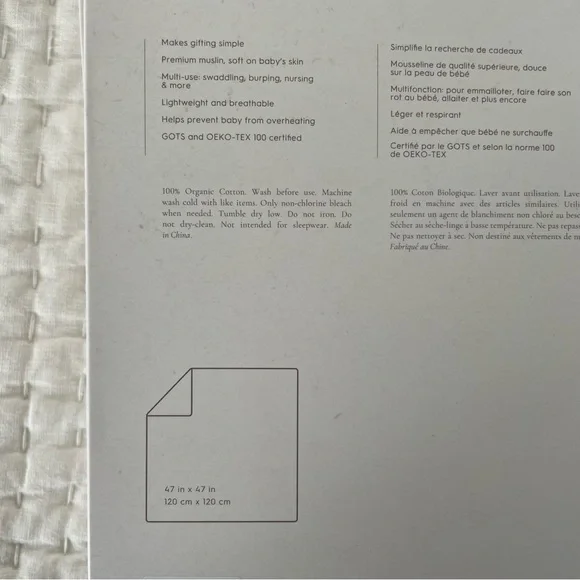 NWT Little Unicorn 2 Pack of Organic Cotton Muslin Swaddles - Picture 3 of 3